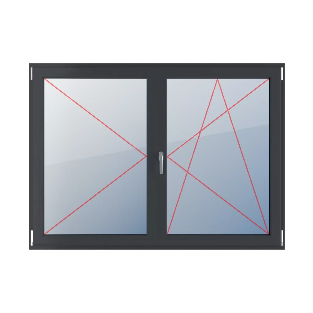 Linksdrehung, beweglicher Pfosten, Rechtsdrehung und Neigung fenster fenstertypen zweifluegelige-tueren symmetrische-horizontale-teilung-50-50-mit-beweglichem-pfosten  