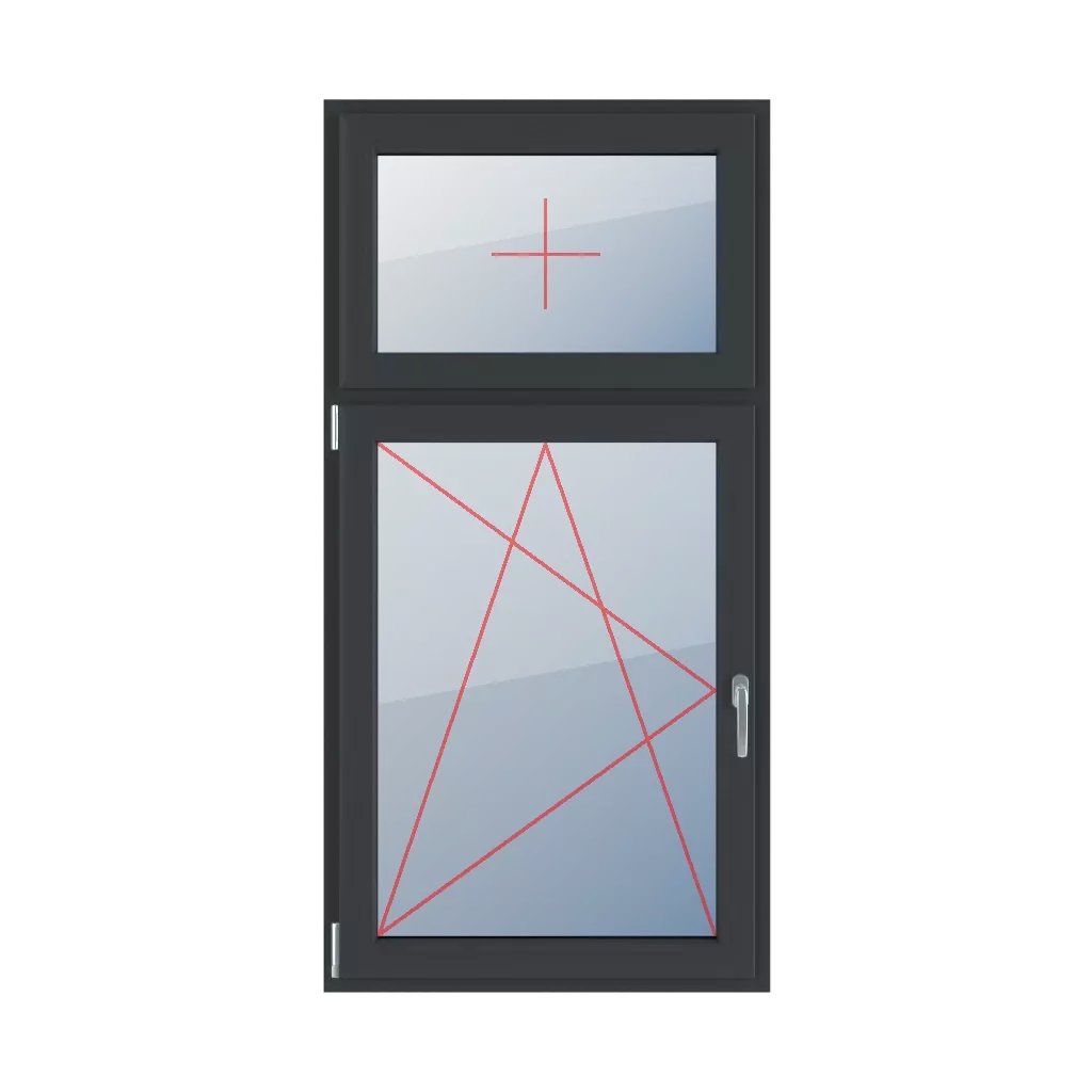 Festverglasung im Flügel, Dreh-Kipp links fenster fenstertypen zweifluegelige-tueren asymmetrische-vertikale-teilung-30-70 festverglasung-im-fluegel-dreh-kipp-links 