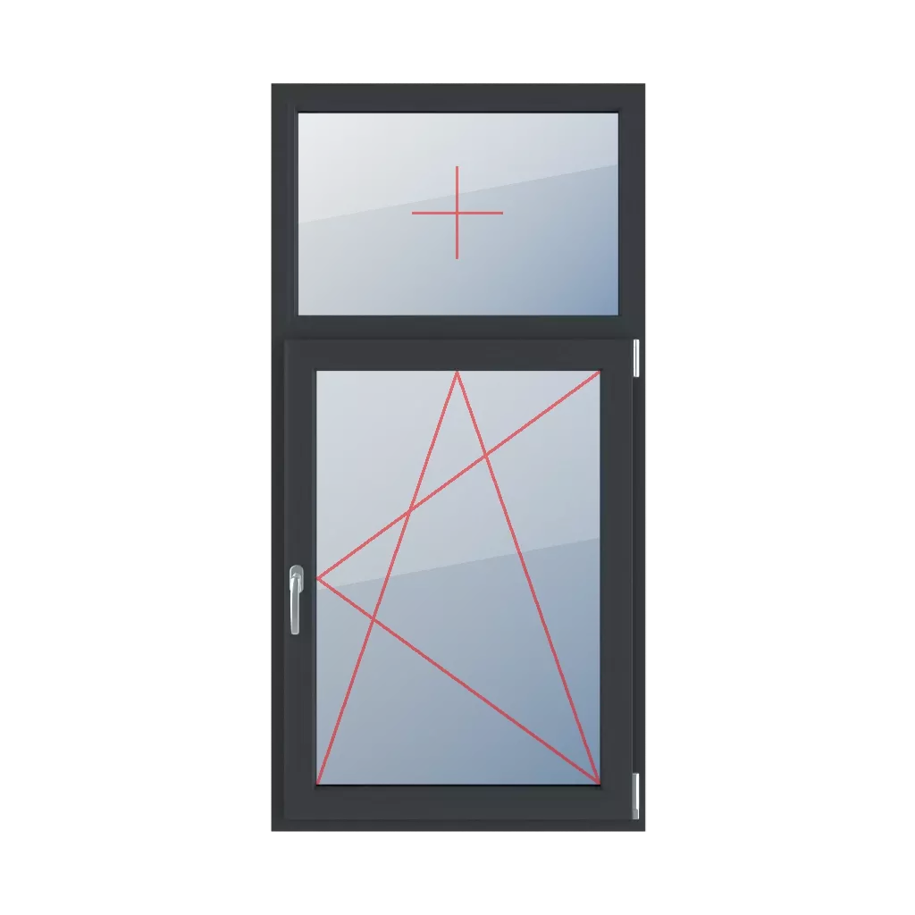 Festverglasung im Rahmen, rechts dreh- und kippbar fenster fenstertypen zweifluegelige-tueren asymmetrische-vertikale-teilung-30-70  