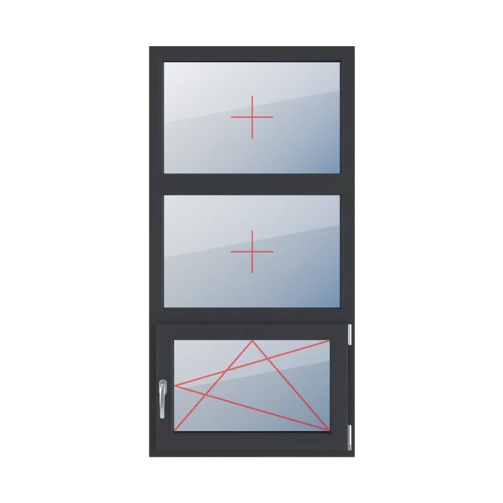 Festverglasung im Rahmen, rechts dreh- und kippbar fenster fenstertypen dreifluegelige-fenster symmetrische-vertikale-teilung-33-33-33 festverglasung-im-rahmen-rechts-dreh-und-kippbar-3 