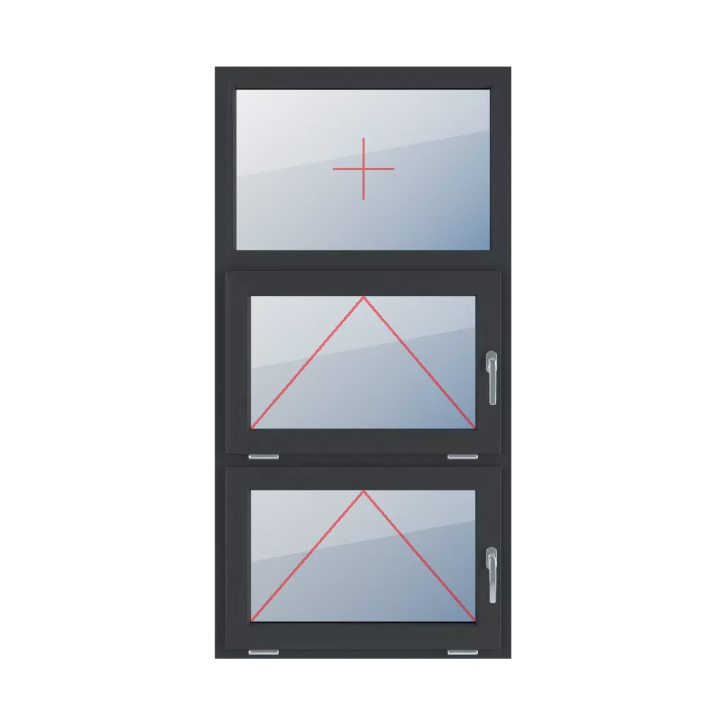 Festverglasung im Rahmen, Scharnier mit Griff rechts, Scharnierverglasung mit Griff rechts fenster fenstertypen dreifluegelige-fenster symmetrische-vertikale-teilung-33-33-33 festverglasung-im-rahmen-scharnier-mit-griff-rechts-scharnierverglasung-mit-griff-rechts 