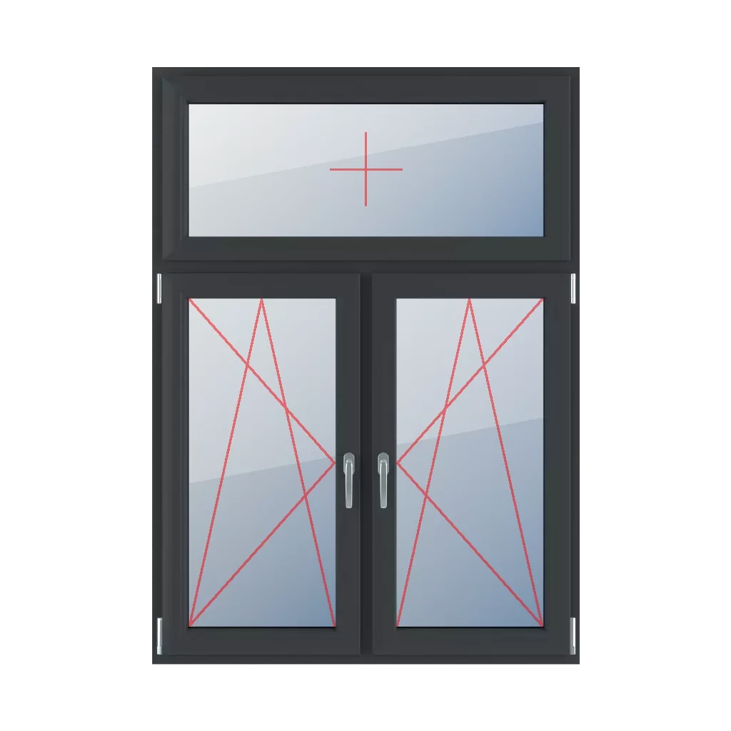 Festverglasung im Flügel, Dreh-Kipp links, Dreh-Kipp rechts fenster fenstertypen dreifluegelige-fenster asymmetrische-vertikale-teilung-30-70 festverglasung-im-fluegel-dreh-kipp-links-dreh-kipp-rechts 