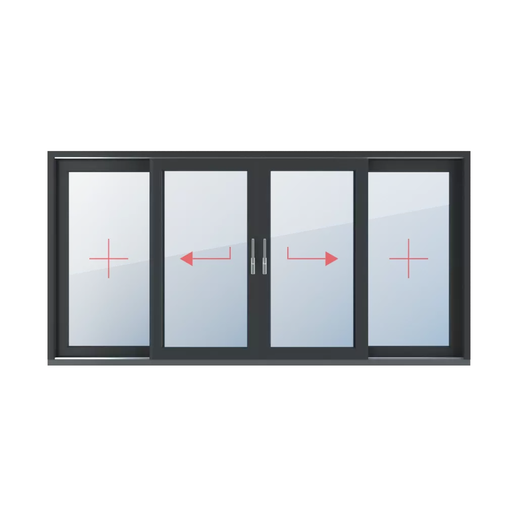 Festverglasung, Schiebe links, Schiebe rechts, beweglicher Pfosten, Festverglasung produkte hebe-schiebe-terrassenfenster-von-hst    