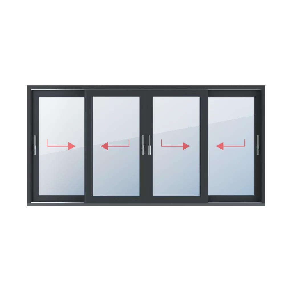 Schieben rechts, Schieben links, Schieben rechts, Schiebepfosten, Schieben links produkte hebe-schiebe-terrassenfenster-von-hst    