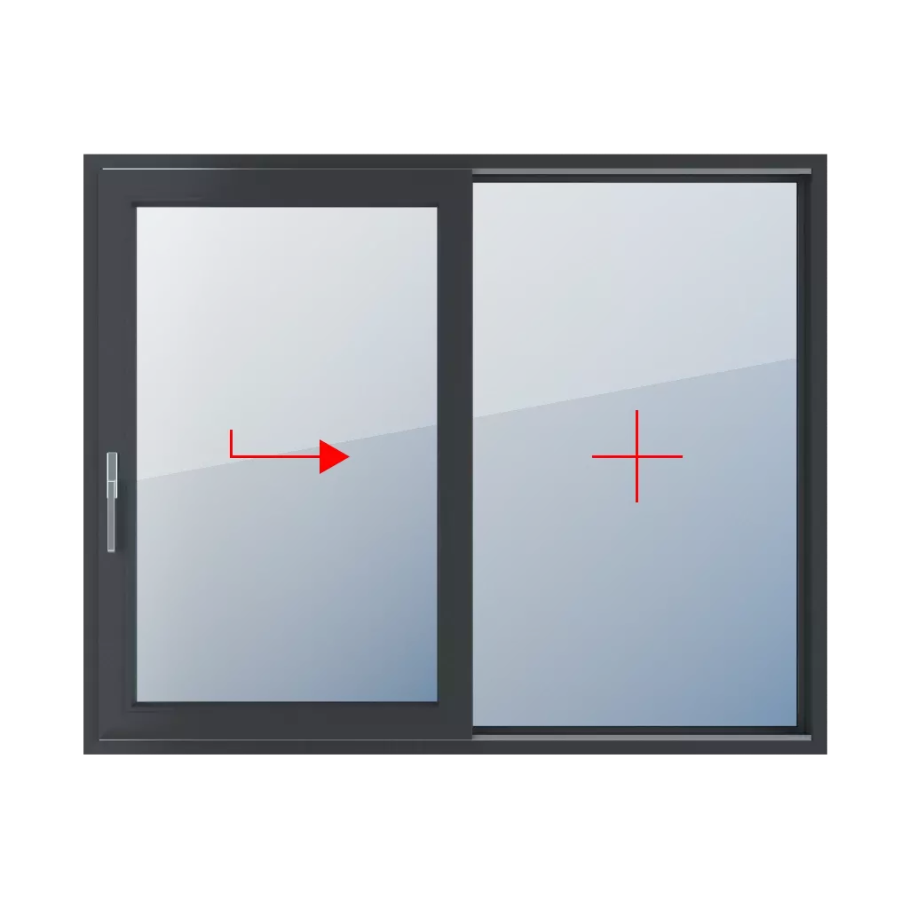 Rechts verschiebbar, Festverglasung im Rahmen fenster fenstertypen smart-slide-terrassen-schiebetueren zweifluegelige-tueren  