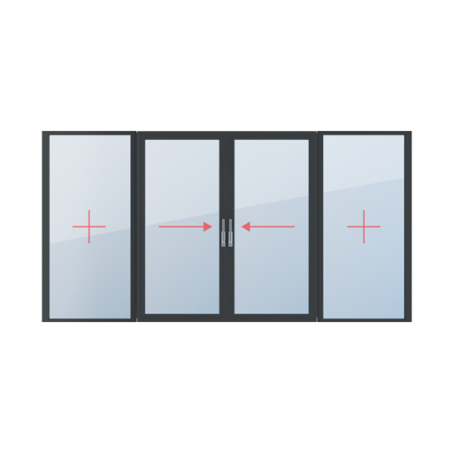 Festverglasung, Schiebe links, Schiebe rechts fenster fenstertypen smart-slide-terrassen-schiebetueren vierfluegelige-fenster-3  