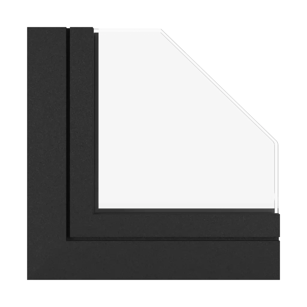 Schwarz matt Feinstruktur fenster fensterprofile aluprof mb-118ei