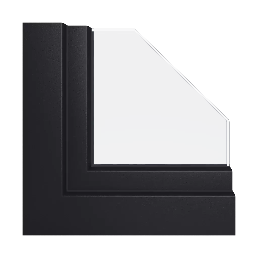 Grau schwarz glatt fenster fensterprofile schueco living-as